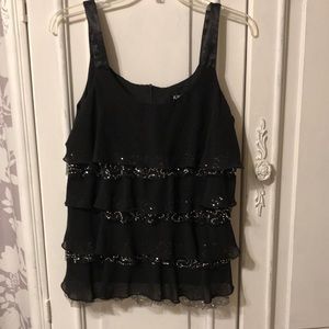 Black party tank with bling size large
